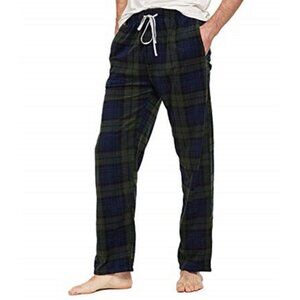 Fleece Pajama Pant Lounge Pant Dark Green Plaid Size Extra Large Men's